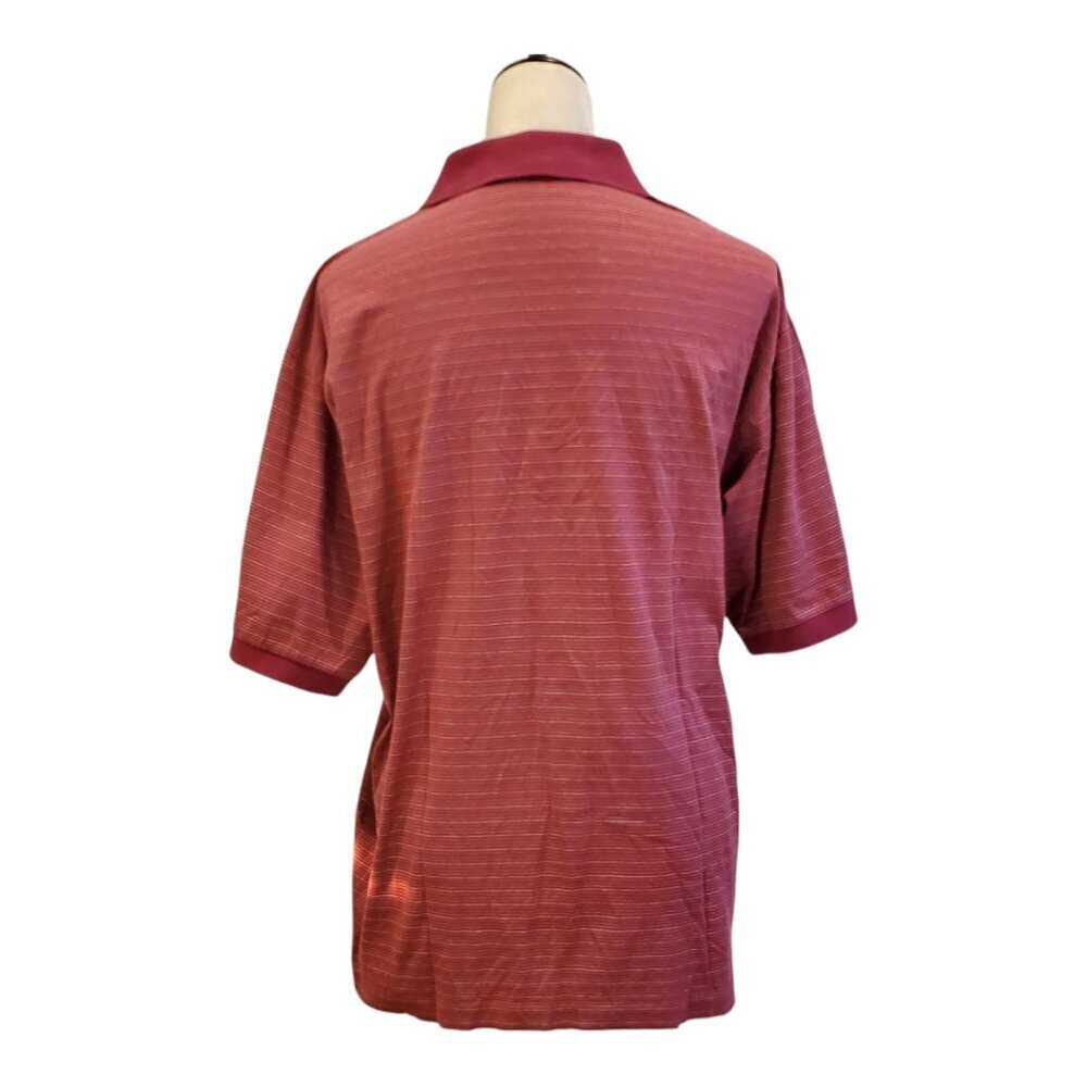 JEFF ROSE SZ L Italian made Mens Stripe 100% Cotton Knit Golf Short Sleeve Polo - Picture 6 of 8